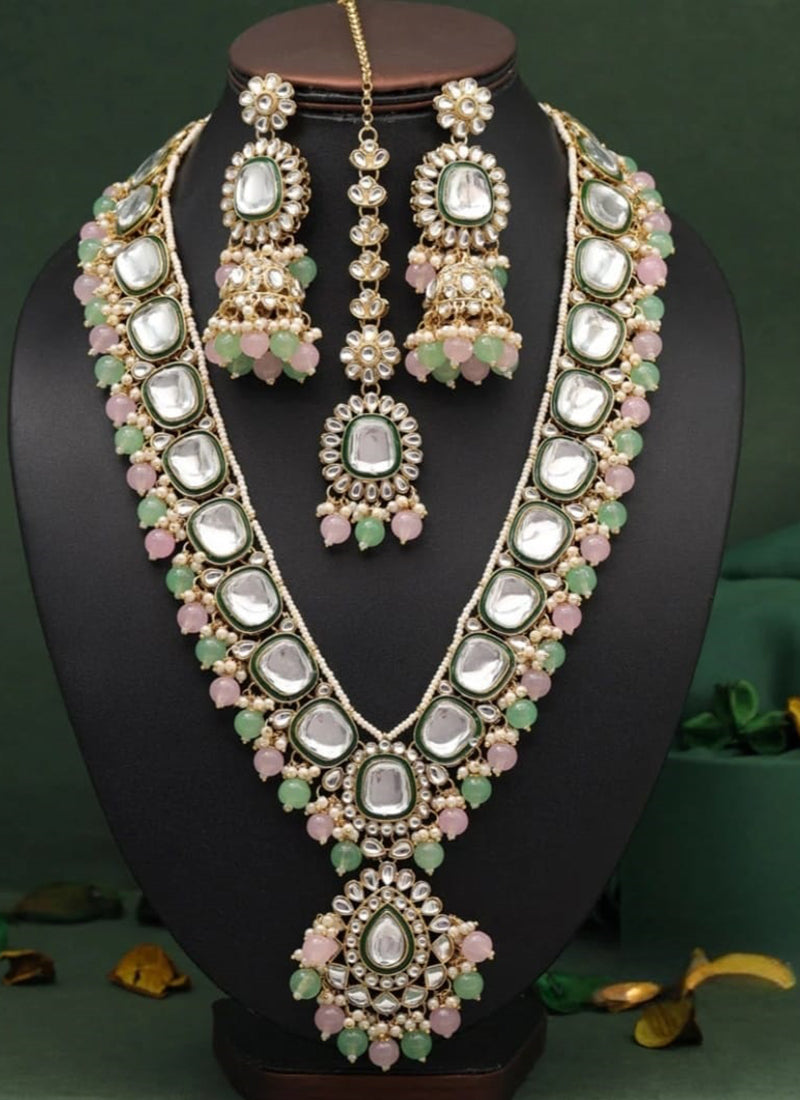 Multi Color Festival Wear Kundan Necklace Set 383121