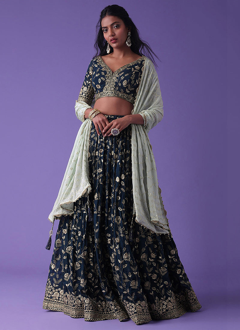 Georgette Lehenga Choli with Embroidery Work for Designer Wear