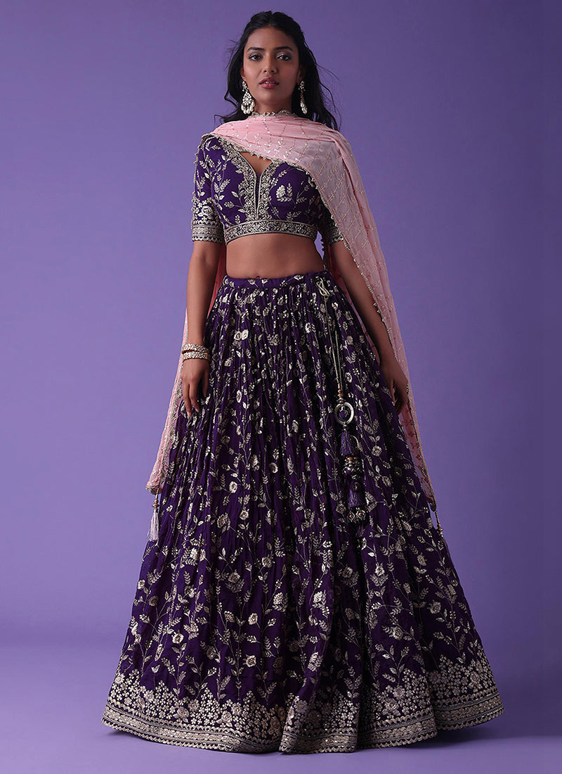 Georgette Lehenga Choli with Embroidery Work for Designer Wear