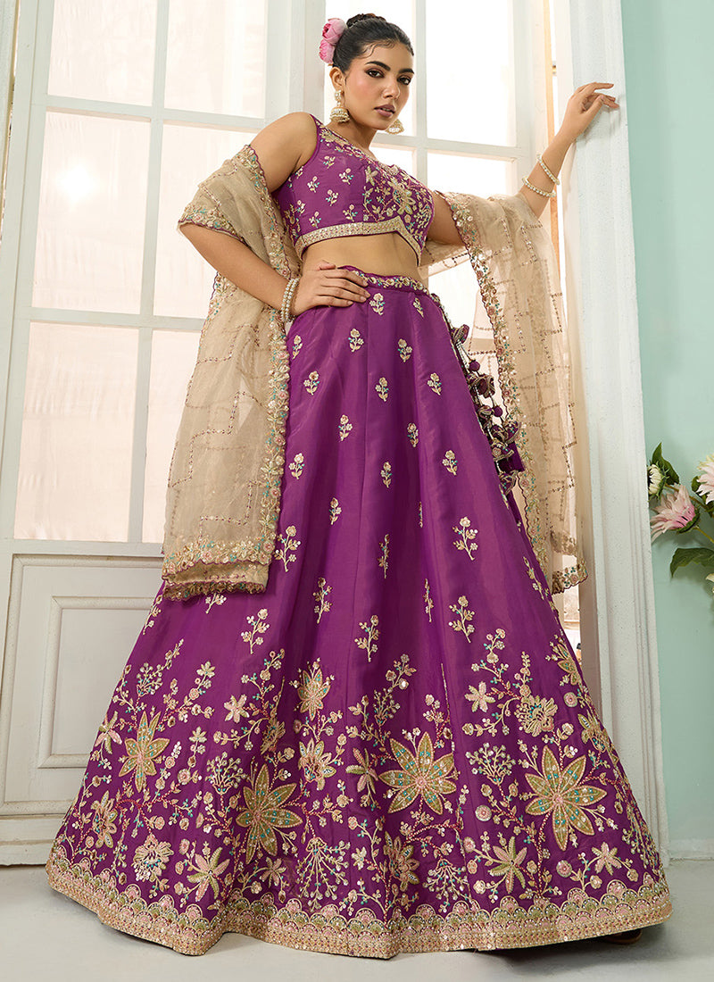 Georgette Burgundy Bridal Lehenga Choli Embroidery Work Lehenga Choli 385349