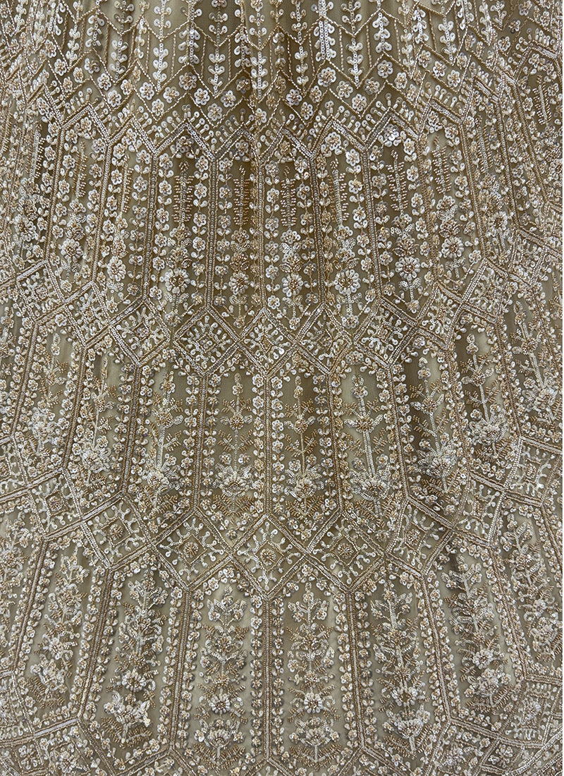 Golden Net Sequins Work Wedding Wear Lehenga Choli SW187230