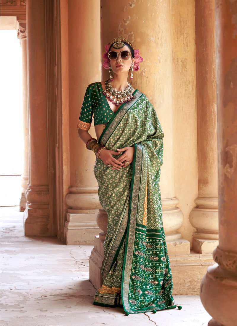 Pv Silk Multi Color Party Wear Printed Work Saree 385929