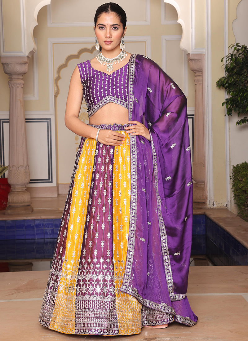 Rangoli Silk Multi Color Ocassional Wear Embroidery Work Lehenga Choli 386078