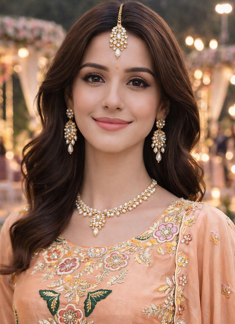 Peach Viscose Embroidery Work Festival Wear Readymade Sharara Suit SW687269