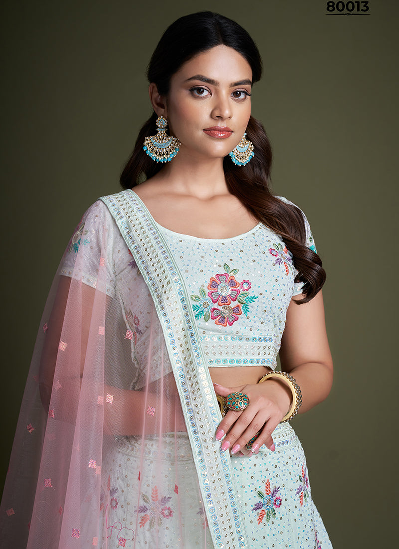 Teal Green Linen Cotton Thread Work Daily Wear Readymade Cord Set SW254421