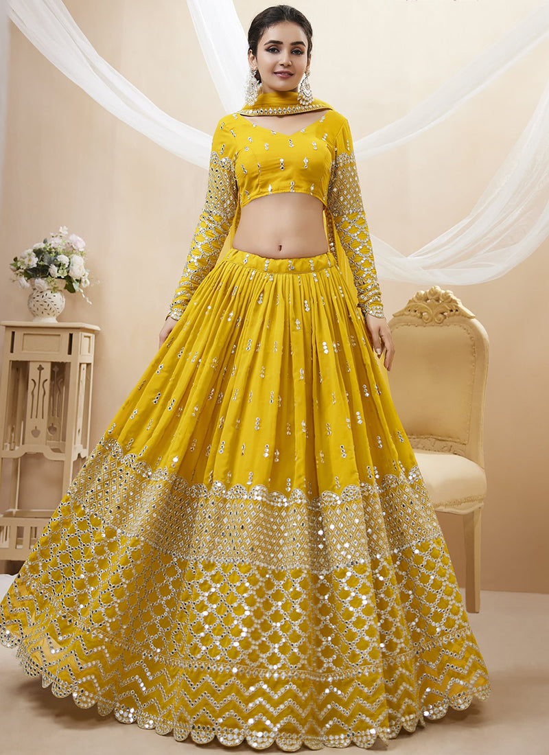 Georgette Lehenga Choli with Zari Embroidery Work for Designer Wear