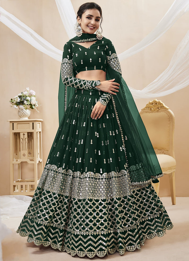 Georgette Lehenga Choli with Zari Embroidery Work for Designer Wear