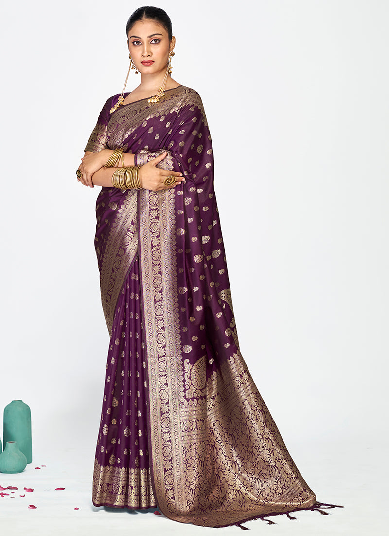 Luxurious Banarasi Silk Party Wear Saree Combo with Rich Zari Weaves