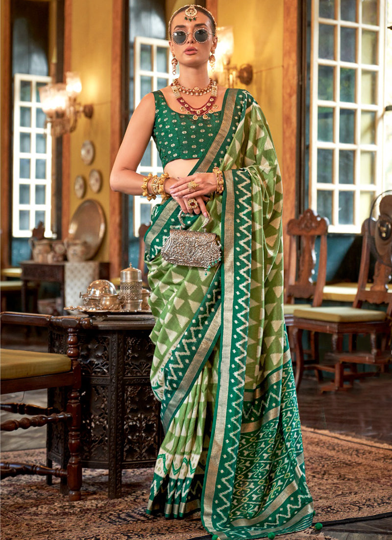 P.v Silk Multi Color Occasional Wear Printed Work Saree 386987