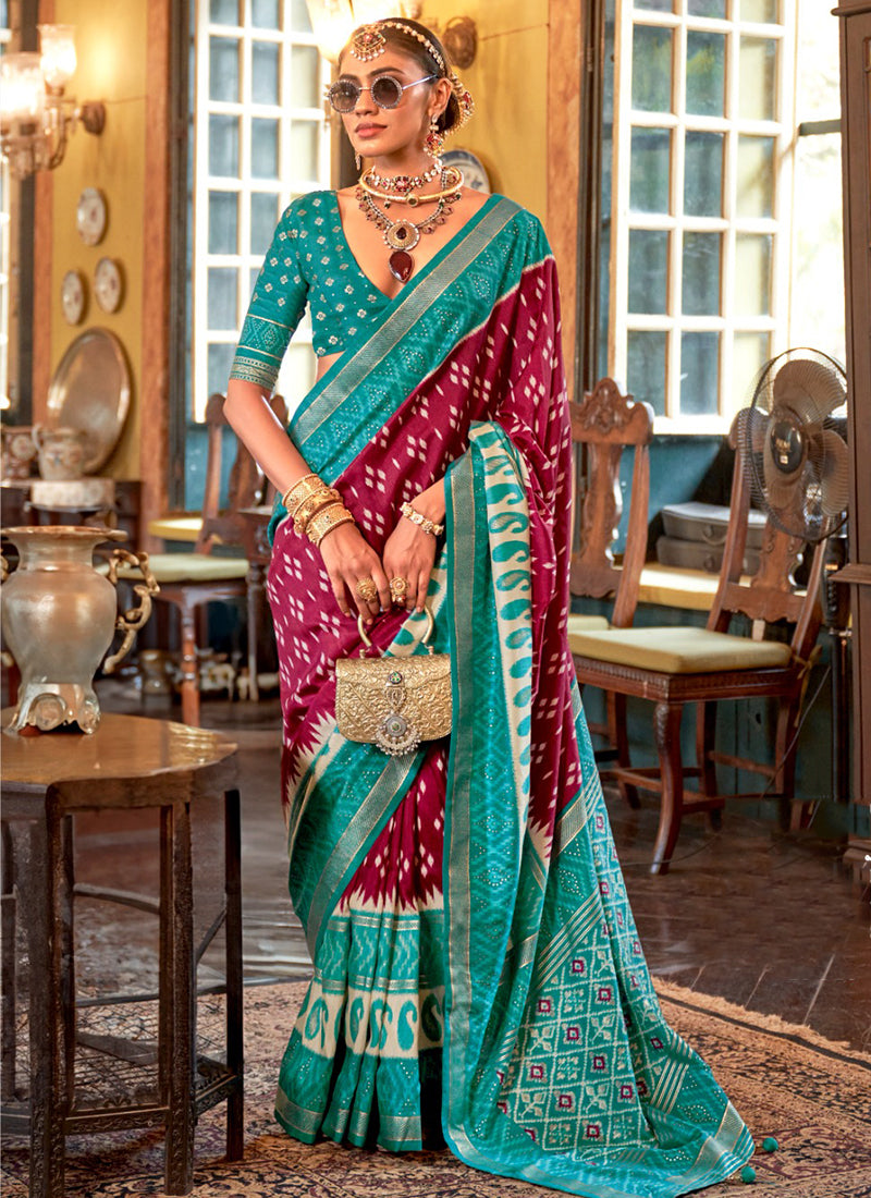 P.v Silk Multi Color Occasional Wear Printed Work Saree 386988