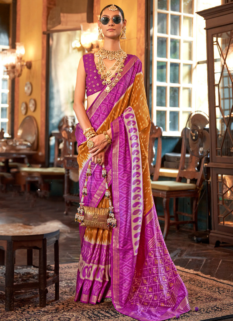 P.v Silk Multi Color Occasional Wear Printed Work Saree 386989