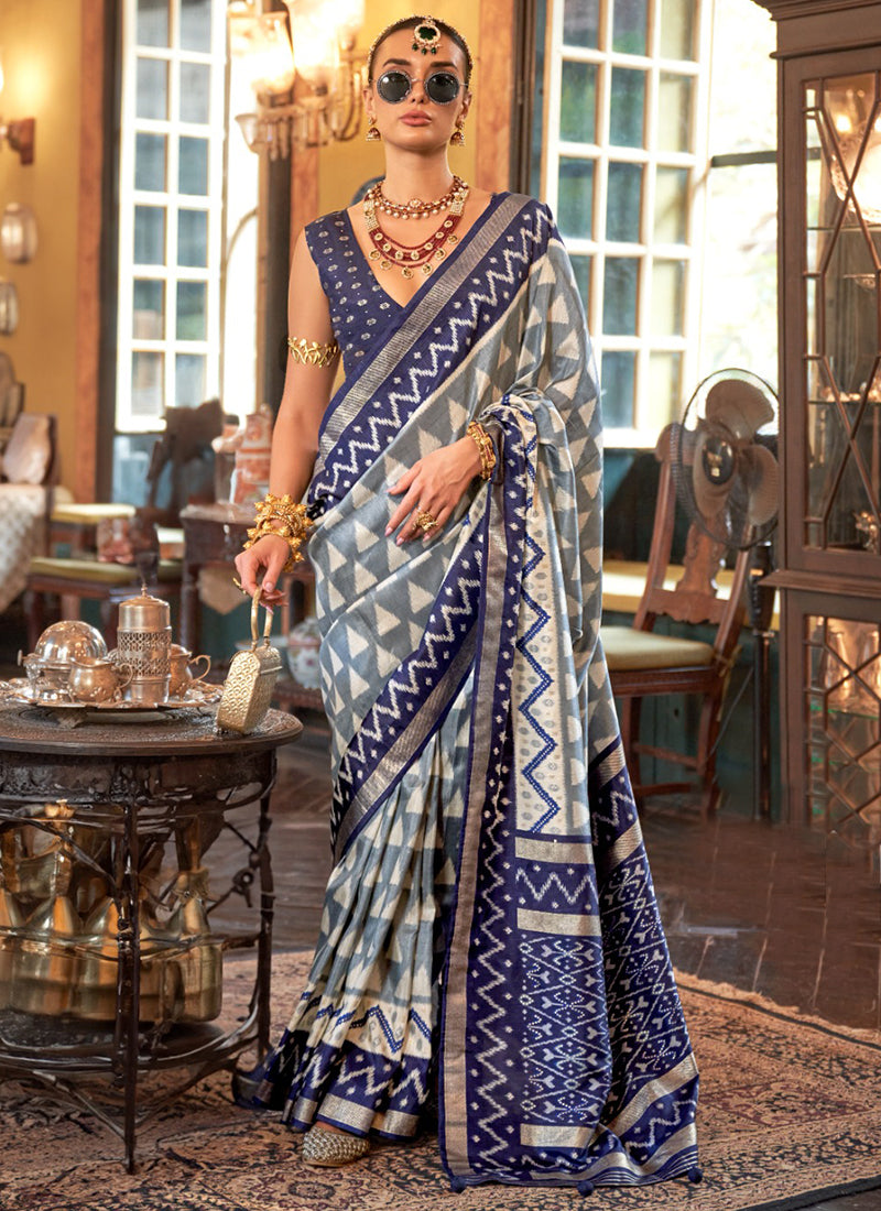 P.v Silk Multi Color Occasional Wear Printed Work Saree 386980