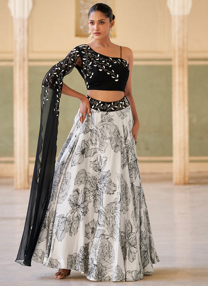 Chinnon Multi Color Wedding Wear Embroidery Work Readymade Lehenga Choli 386735