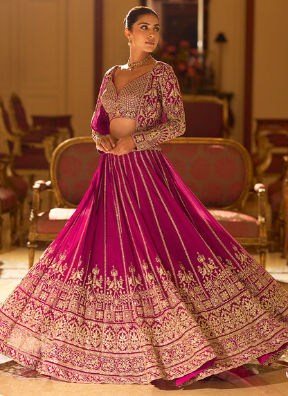 Georgette Pink Occasional Wear Sequins Work Readymade Shrug With Blouse And Lehenga 386889