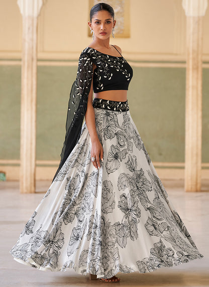 Chinnon Multi Color Wedding Wear Embroidery Work Readymade Lehenga Choli 386735