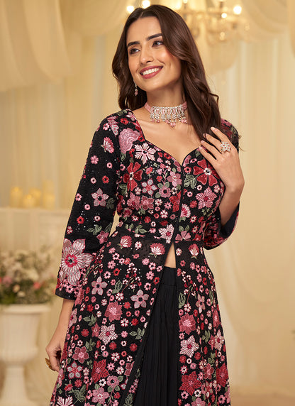 Multi Color Georgette Embroidery Work Party Wear Readymade Ethnic Wear SW535983