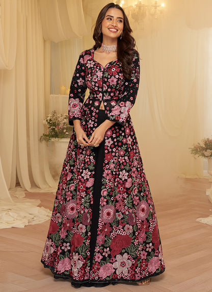 Multi Color Georgette Embroidery Work Party Wear Readymade Ethnic Wear SW535983