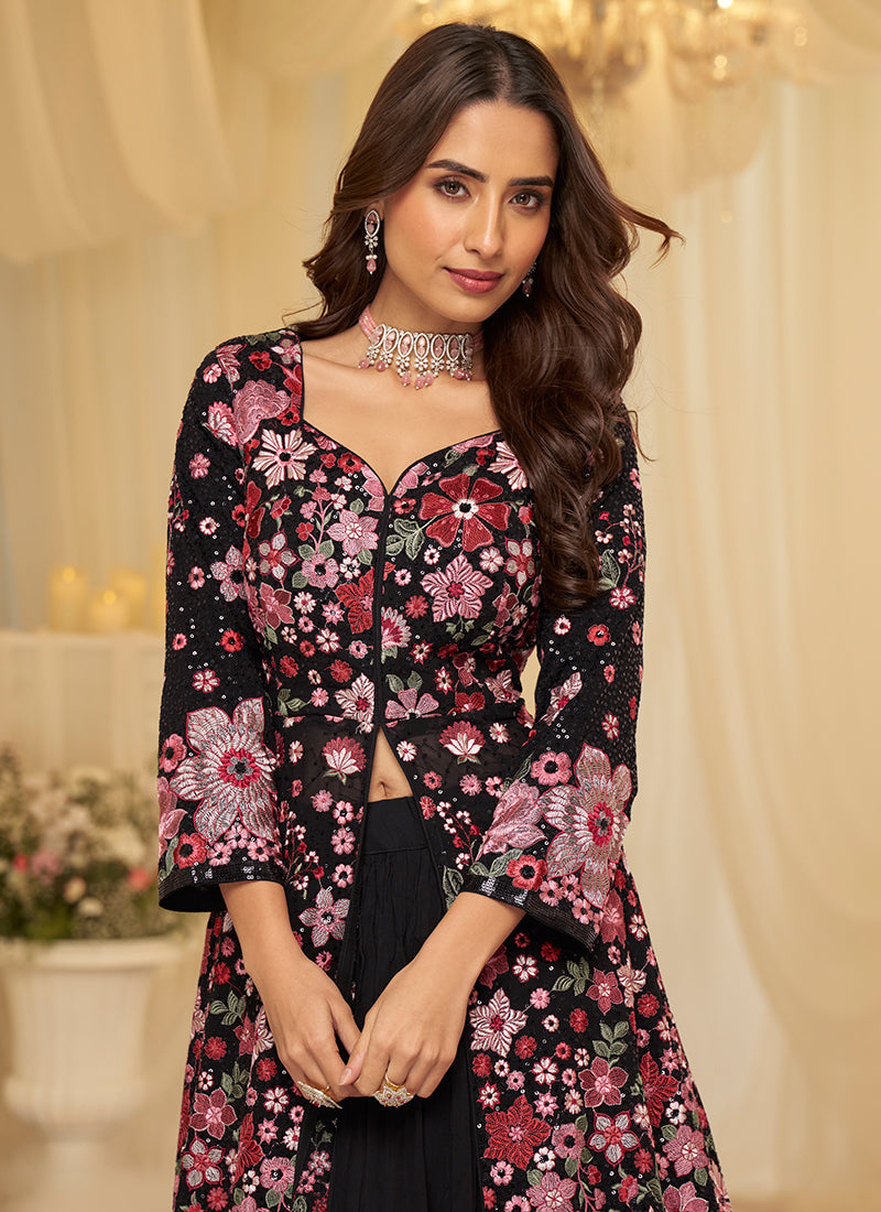 Multi Color Georgette Embroidery Work Party Wear Readymade Ethnic Wear SW535983