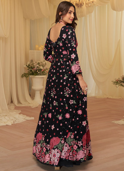 Multi Color Georgette Embroidery Work Party Wear Readymade Ethnic Wear SW535983