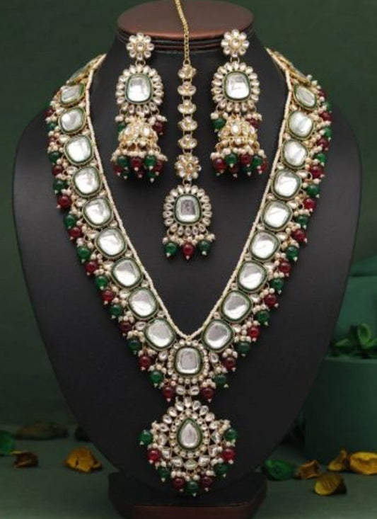 Multi Color Festival Wear Kundan Necklace Set 383123