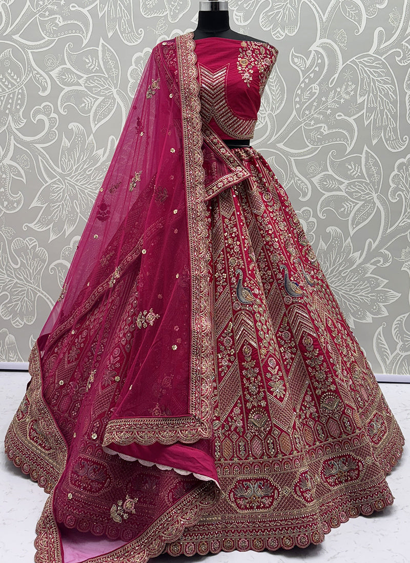 Matka Silk Lehenga Choli with Embroidery Work for Bridal Wear