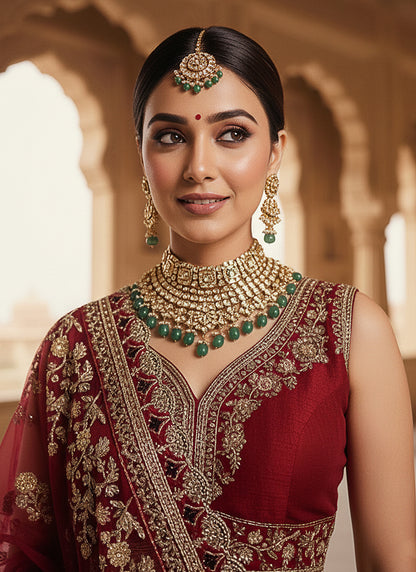 Silk Maroon Wedding Wear Embroidery Work Lehenga Choli 385811