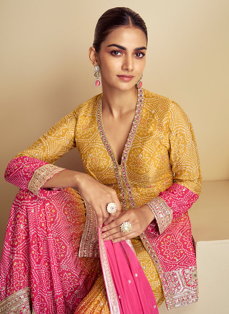 Chinnon Multi Color Festival Wear Embroidery Work Readymade Sharara Suit 385753