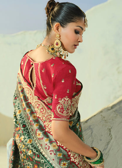 Multi Color Patola Hand Work Wedding Wear Saree SW406033