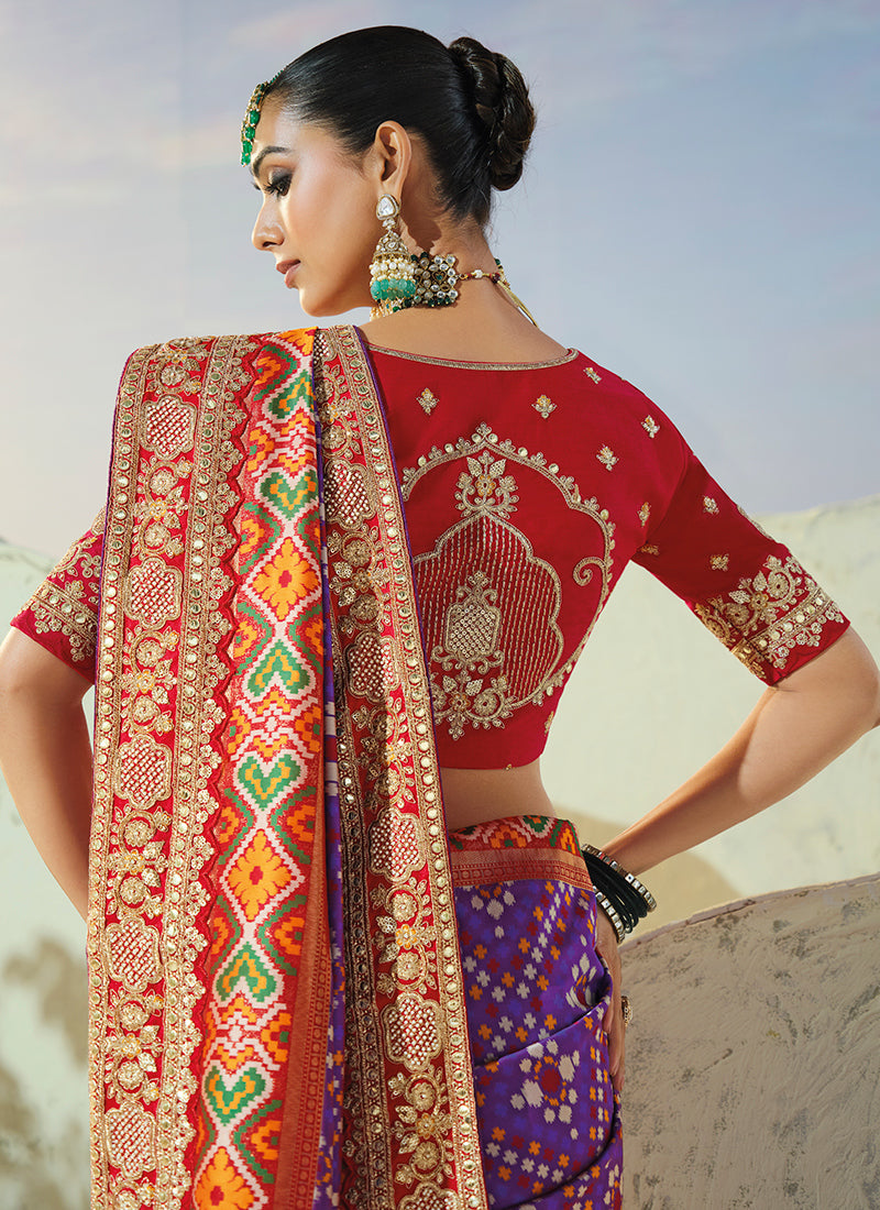 Multi Color Patola Hand Work Wedding Wear Saree SW406037