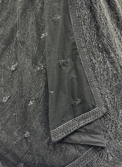 Black Net Sequins Work  Wedding Wear Lehenga Choli SW434007