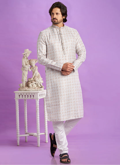 Brown Cotton Pintux Work Festival Wear Readymade Kurta Pajama SW502070