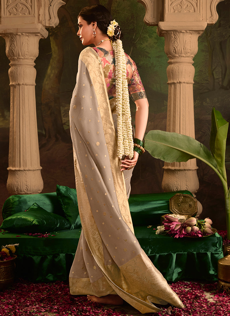 Beige Dola Silk Weaving Work Occasional Wear Saree SW940505