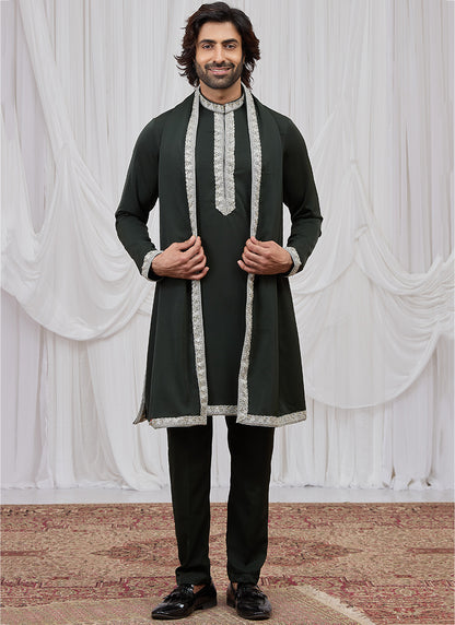 Black Armani  Hand Work Occasional Wear Readymade Kurta Pajama SW837588