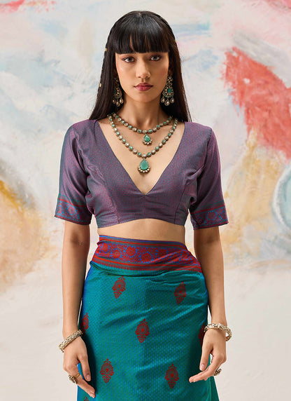 Blue Kanjivaram Silk Weaving Work Festival Wear Saree SW971493