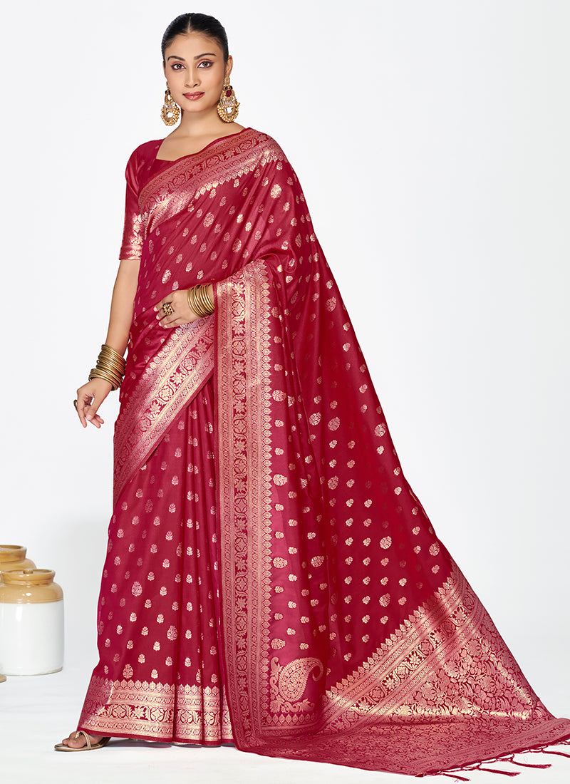 Premium Banarasi Silk Zari-Woven Party Wear Saree Combo Collection