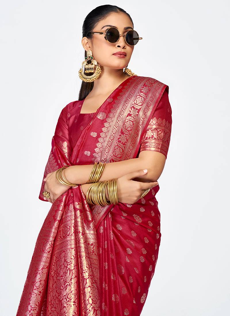 Premium Banarasi Silk Zari-Woven Party Wear Saree Combo Collection