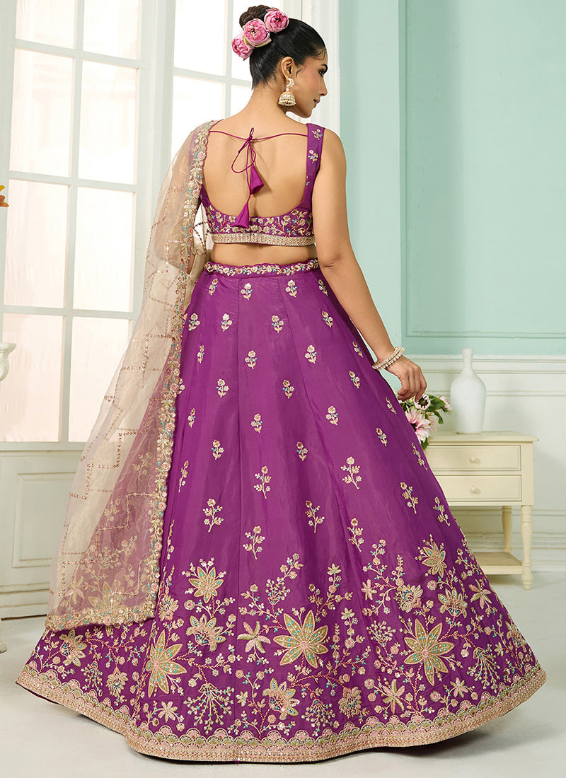 Georgette Burgundy Bridal Lehenga Choli Embroidery Work Lehenga Choli 385349