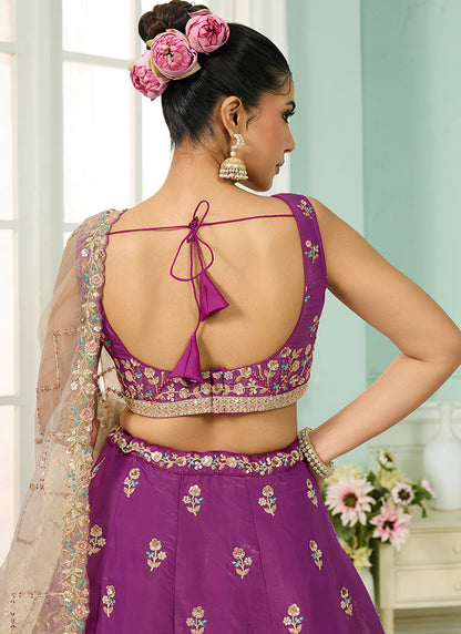 Georgette Burgundy Bridal Lehenga Choli Embroidery Work Lehenga Choli 385349