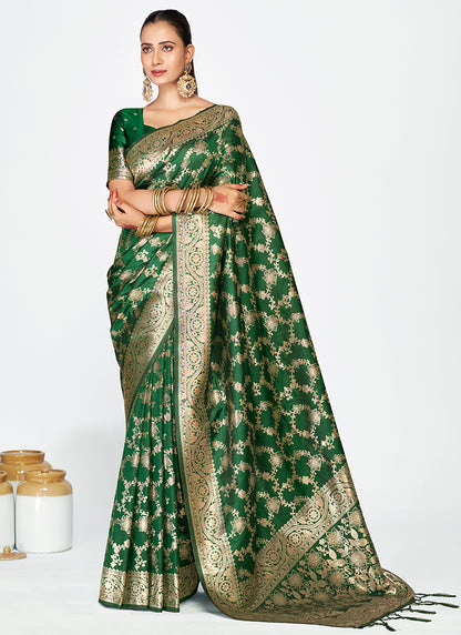 Opulent Banarasi Silk Saree Combo Set with Heritage Zari Weaving
