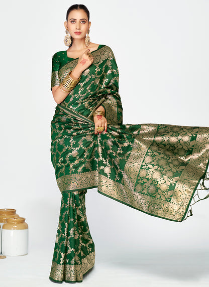 Handcrafted Banarasi Silk Zari Weaving Saree Combo for Timeless Elegance