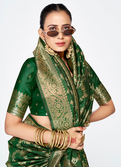 Handcrafted Banarasi Silk Zari Weaving Saree Combo for Timeless Elegance