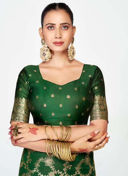 Designer Party Wear Banarasi Silk Saree Combo Set with Premium Zari Weaves