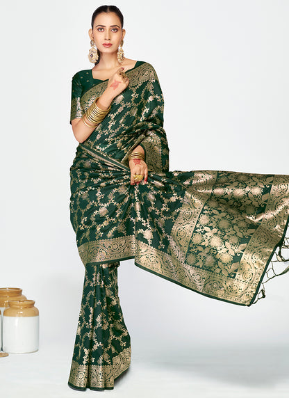 Festive Banarasi Silk Zari-Weaving Saree Combo in Rich Traditional Style