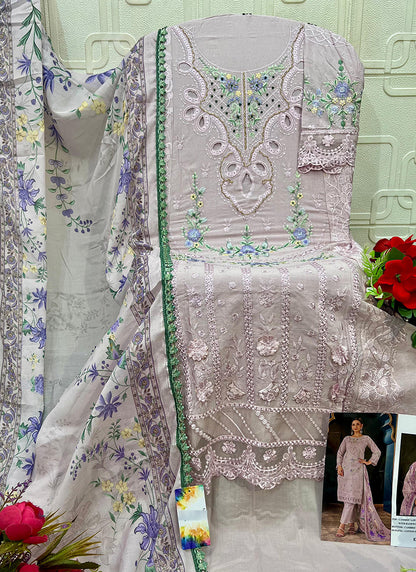 Dusty Pink Cotton Hand Work Eid Wear Pakistani Suit SW266896