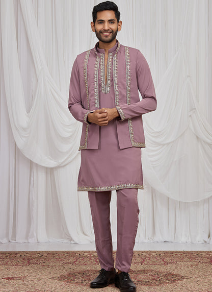 Dusty Rose Armani  Hand Work Occasional Wear Readymade Kurta Pajama SW423069