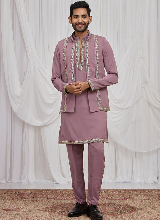 Dusty Rose Armani  Hand Work Occasional Wear Readymade Kurta Pajama SW423069