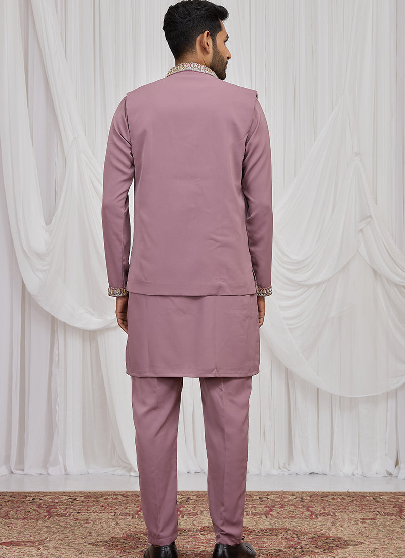 Dusty Rose Armani  Hand Work Occasional Wear Readymade Kurta Pajama SW423069