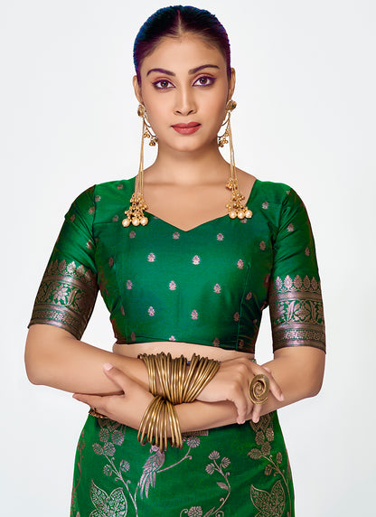 Luxurious Banarasi Silk Party Wear Saree Combo with Rich Zari Weaves