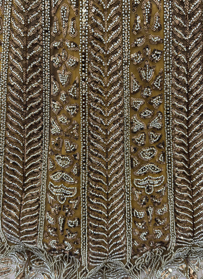 Golden Net Sequins Work  Wedding Wear Lehenga Choli SW294529