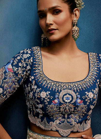 Green Fancy Silk Embroidery Work Wedding Wear Saree SW403863